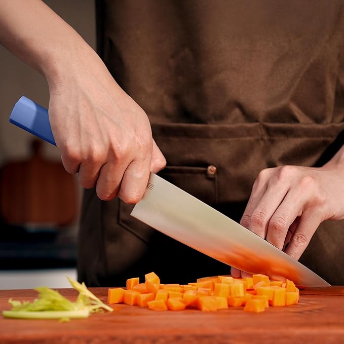 8 Inch Chef Knife, AR-RPM9 Steel & Ergonomic Handle Cooking Knife, Ultra Sharp Professional Kitchen Knife with Oak Sheath, Gift for Home Chefs