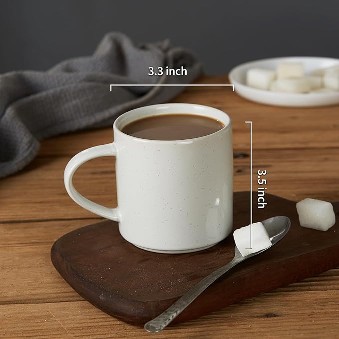 famiware Nebula 4 Pieces Coffee Mug, 12 oz Catering Mugs with Handle for Coffee, Tea, Cocoa, Milk, White