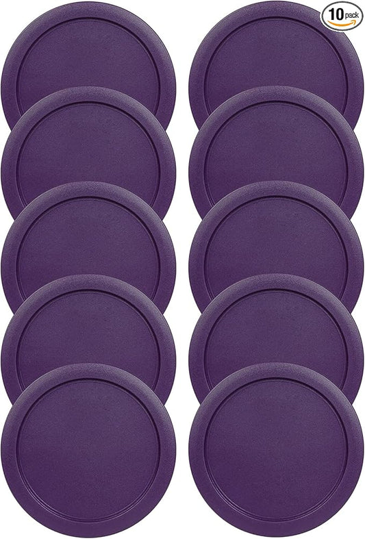Replacement Lids for Pyrex 6 & 7-Cup Glass Food Storage Container Bowls, 7.5-Inch Plastic Round Lids Covers fits Pyrex 7402-PC, Airtight & Leakproof (10-Pack, Purple)