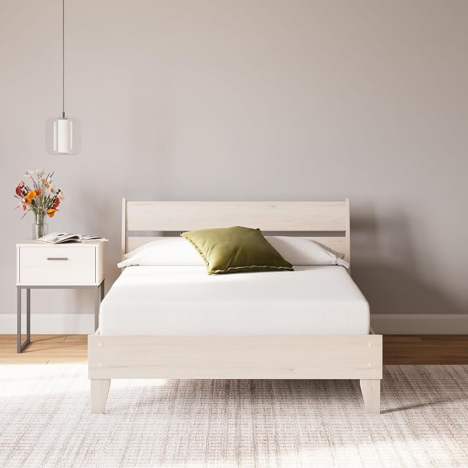 Signature Design by Ashley Full Size 8 Inch Medium Firm Charcoal Gel & Green Tea Infused Memory Foam Mattress for Pressure Relief, Fiberglass Free, Mattress In A Box