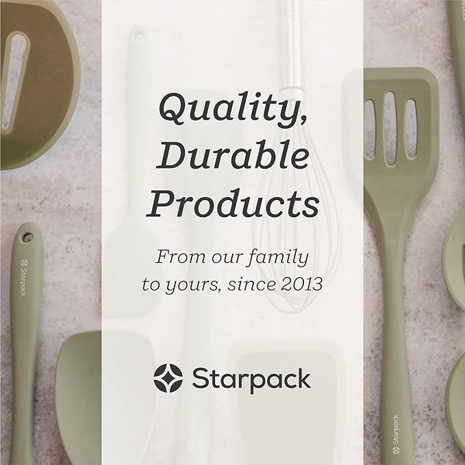 Starpack 'The All Rounder' Premium Silicone Spoonula Spatula - Silicone Spatula Spoons Heat Resistant to 600°F - Best LFGB Spoonulas - Rubber Spoon Spatulas - Kitchen Spoon Spatulas for Cooking