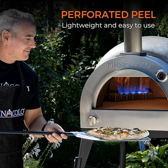 Premium 14 Inch Perforated Peel with Aluminum Handle - Lightweight and Premium, Perfect for Homemade Pizza, Bread, and Pastries