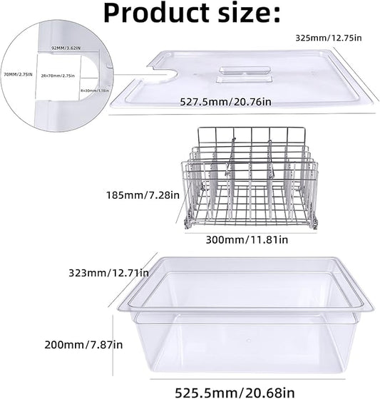 26 QT Sous Vide Container with Lid,Sous Vide Cookers Compatible with Anova, Joule, Nano, Wancle,Perfect for Chicken, Beef,Parties and Professionals (26 qt containers with lids and racks)