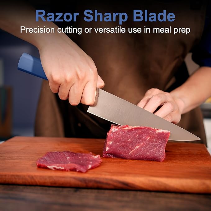 8 Inch Chef Knife, AR-RPM9 Steel & Ergonomic Handle Cooking Knife, Ultra Sharp Professional Kitchen Knife with Oak Sheath, Gift for Home Chefs