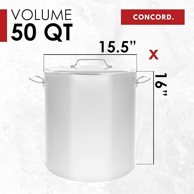 Concord 50 Quart Stainless Steel Stock Pot Cookware