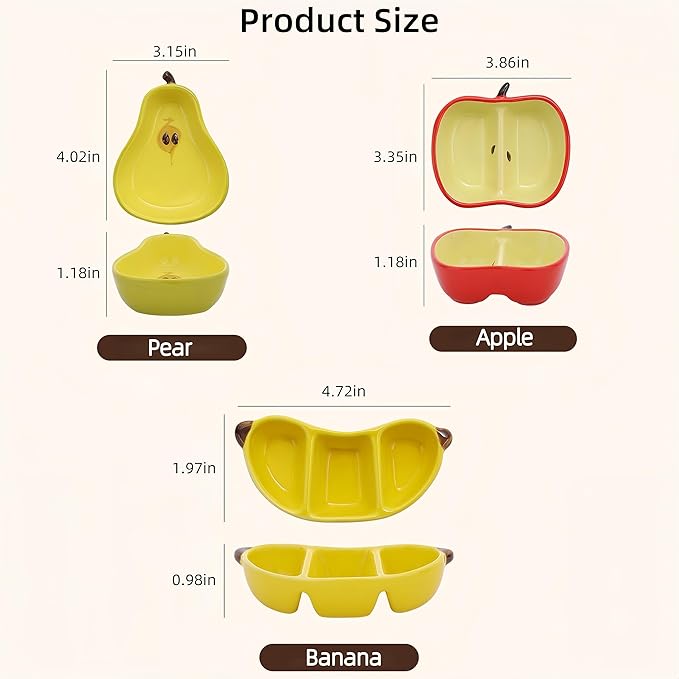 Apple Sauce Cup Ceramic Dipping Dishes Set Soy Sauce Dishes, 3 oz Ceramic Dipping Bowls, Sauce Cups, Dinnerware and Accessories, Housewarming Gifts, Ketchup, BBQ, Party, Charcuterie Accessories