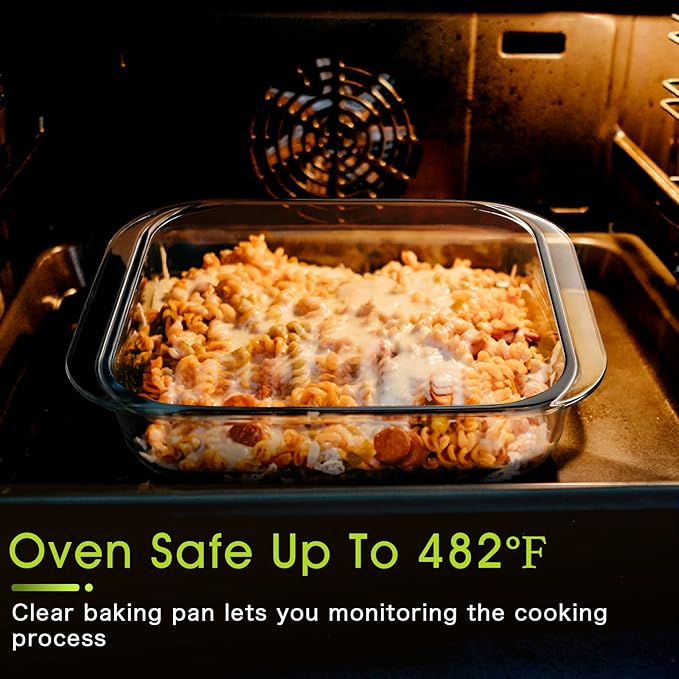 NUTRIUPS 1.7QT Glass Baking Pan, Square Baking Dish for Oven
