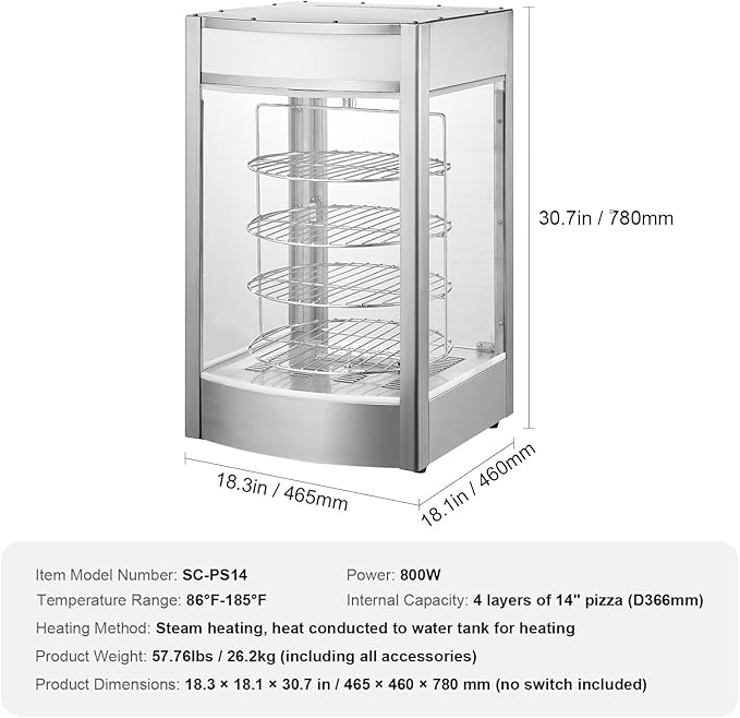 VEVOR foof Warmer Display (4-Tier)
