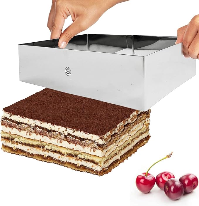 NEWLINE NY Stainless Steel Cake Mousse Ring Molding Forming (Rectangular Cake Pastry Rings)