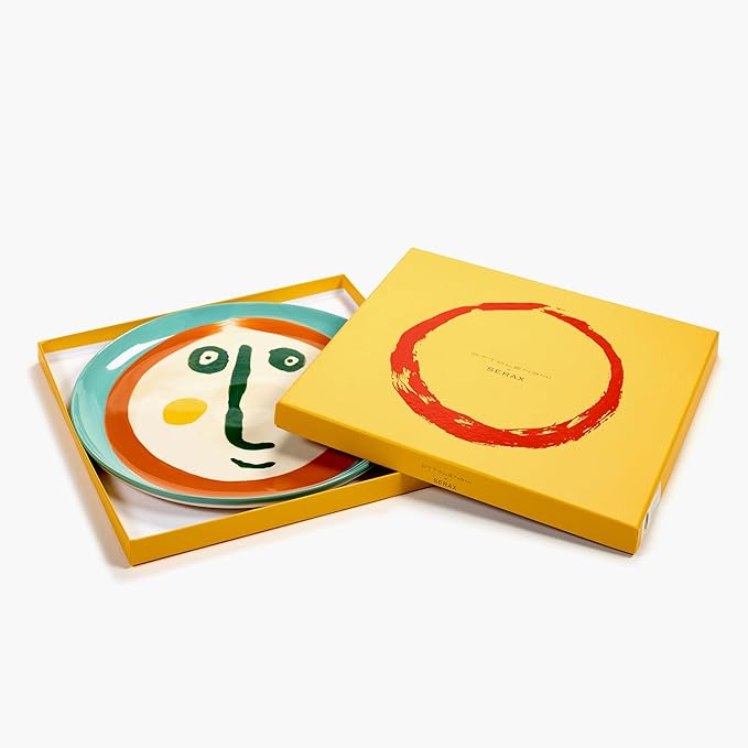 Breakfast Plate | Feast tableware by Ottolenghi | 4 Dessert Plates | Stoneware Dinnerware Set in mixed colors 2 | luxury Dishware for Dinner at Home, Party | Kitchen Sets