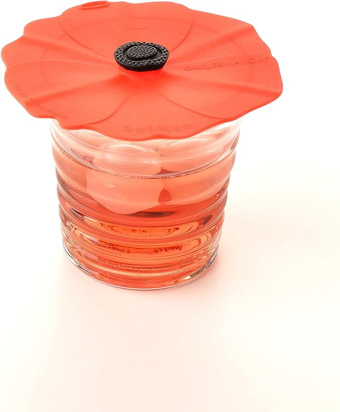 Charles Viancin - Poppy Silicone Lid for Food Storage and Cooking - Airtight Seal on Any Smooth Rim Surface - BPA-Free - Oven, Microwave, Freezer, Stovetop and Dishwasher Safe (Drink Covers)