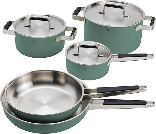 ZWILLING Pure 8-pc Stainless Steel Cookware Set, Green