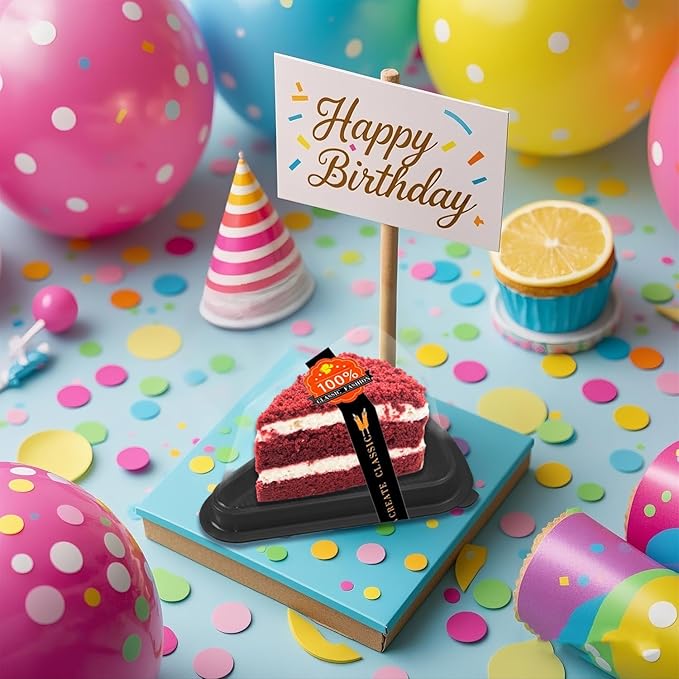 Cake Slice Container, 50 Pack Clear Plastic Cake Containers Cheesecake Container Pie Slice Box, Individual Pie Slice Box Disposable Cheesecake Containers For Pies Snack Dessert(Black)