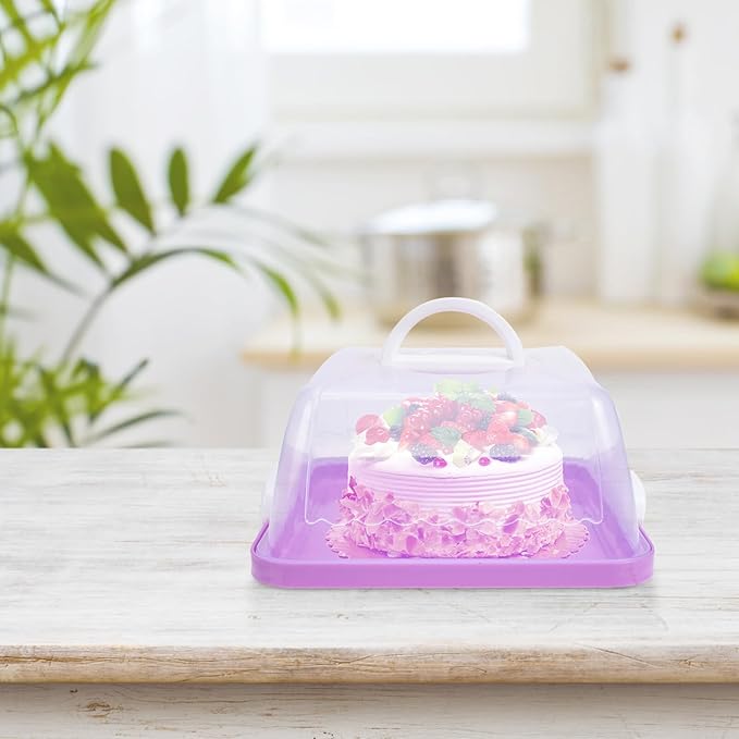 VICASKY Plastic Cake Carrier with Lid Convenient Transport Container for Birthday Cakes Outdoor Events and Parties Transparent Design Easy to Clean