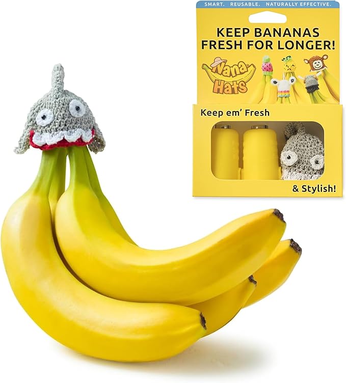 NANA HATS Banana Freshness Preserver, Keep Bananas Fresh Longer, Ideal for Organic Bananas, Innovative Banana Holder for Home Use, Extend Freshness of Your Fruit, AS SEEN ON SHARK TANK, Shark