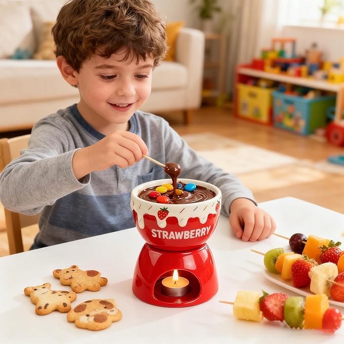 Chocolate Melting Cup, Chocolate Fondue Mug, Personal Ceramic Cheese Melting Cup, Butter Melt Fondue Mugs Set For Dinner Appetizer Sauce Cheese Candy Bread Caramel Birthday Wedding Picnics [2 Pieces]