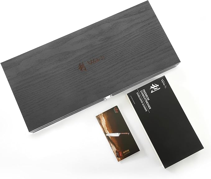 Wakoli NIT 3-Piece Kiritsuke Knife Set – Professional Damascus Kitchen Knives | 67-Layer VG10 Core Steel | Ergonomic G10 Handles | Japanese-Style Chef Knife Set in Wooden Gift Box