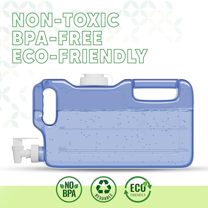 Refrigerator Drink Dispensers 1.1 Gallon Bottle with Spigot - BPA Free Plastic Water Jug Leak-Proof | Fridge Beverage Drink Dispenser for Parties, Convenient Handles
