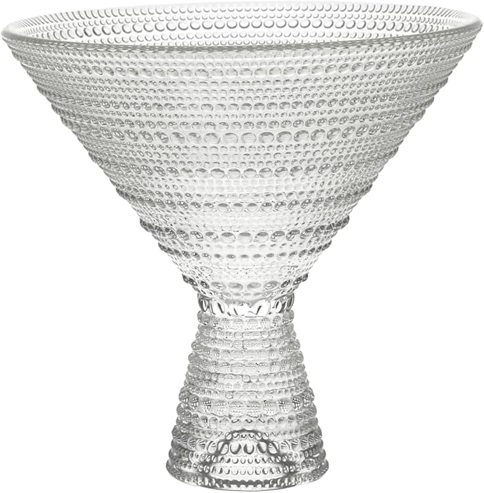 Fortessa Jupiter Beaded Hobnail Glass, 11.5 Ounce Martini (Set of 4), Clear