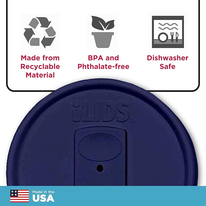 Mason Jar Drink Lid, Regular Mouth, Cobalt, Pack of 2