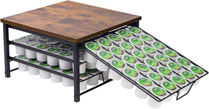3 Tier Coffee Capsule Storage Drawer,Coffee Pod Holder for K Cups,90 Capacity Coffee Capsule Storage Organizer Holder,Office or Home Kitchen Counter Organizer