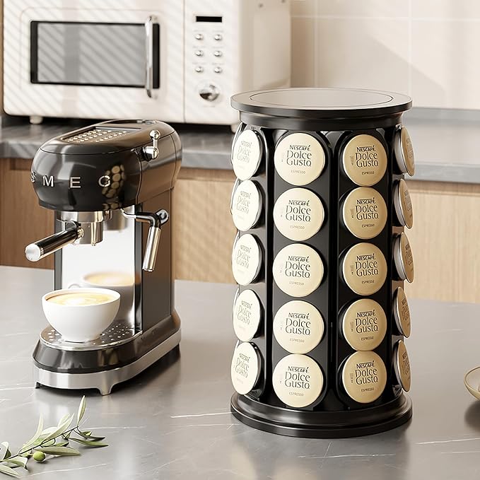 SAVORI Coffee Pod Storage Carousel Holder Organizer Compatible with 40 Keurig K-Cup Pods (White)