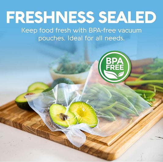 Avid Armor Chamber Vacuum Sealer Bags – Heavy Duty, BPA-Free, Pre-Cut Chamber Vacuum Bags for Food Preservation, Freezer Storage, Sous Vide and more, 250/Pack (Clear - 250, 6x12)