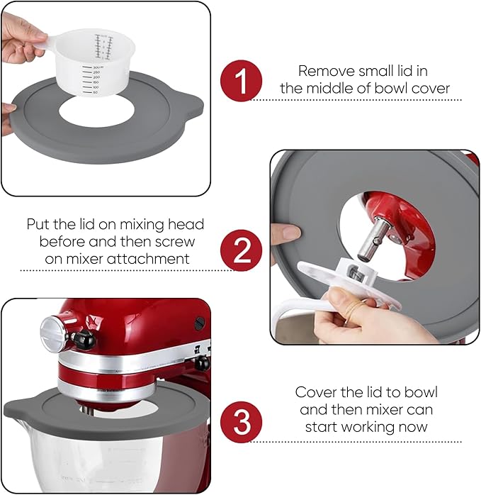 2 Pack Glass Bowl Covers for KitchenAid 5 Quart Tilt-Head Stand Mixers Bowl Covers Lid