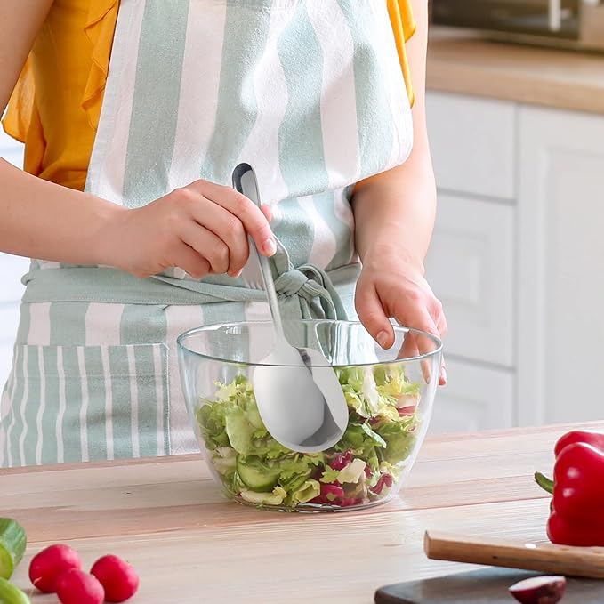 304 Stainless Steel Flatware Serving Utensils - Includes 2 Spoons and 2 Slotted Spoons, Dishwasher Safe