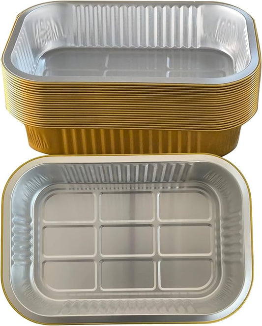 Aluminum foil baking Pans Heavy Duty 2LB Small foil pan 8.5"×6" 20pack Disposable, For Microwave & Oven Safe Cooking