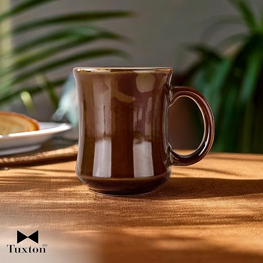 Tuxton China BAM-0806 Princess Mug, 9 oz., 3-1/8" Diameter x 4"H, Microwave and Dishwasher Safe, Oven Proof, Fully Vitrified, Ceramic, DuraTux, Caramel, Pack of 24