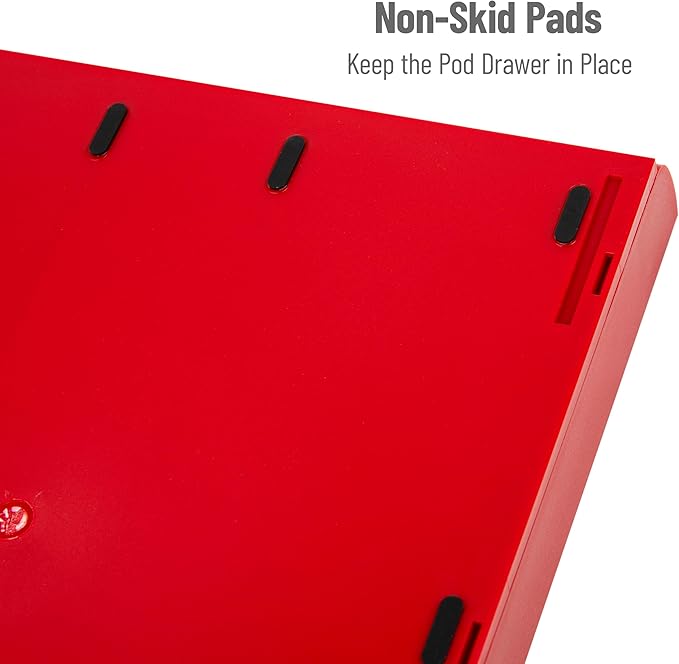 Mind Reader Single Serve Coffee Pod Drawer, 30 Pod Capacity, Countertop Organizer, 10.5"L x 12.75"W x 2.5"H, Red