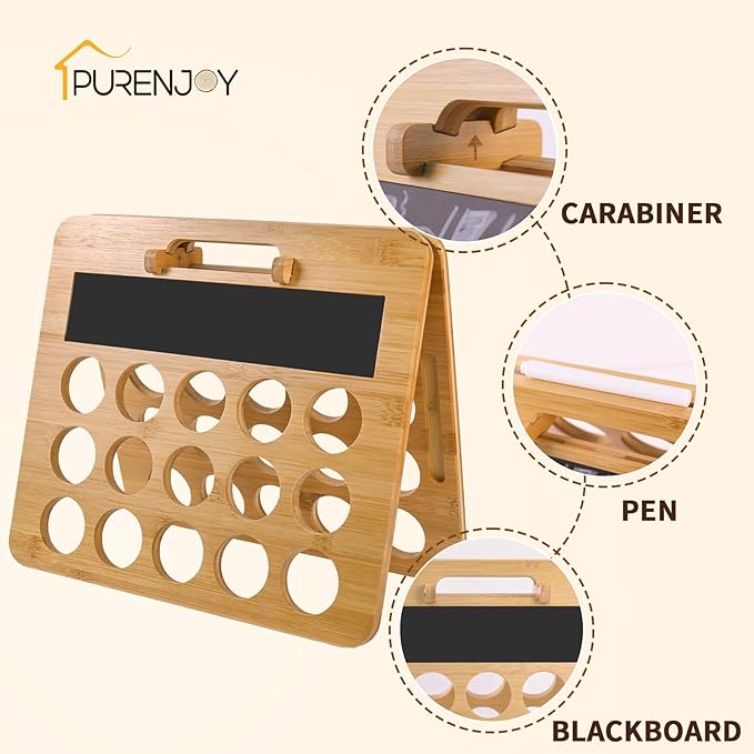 Coffee Pod Holder, K Cup Holder for Countertop, Bamboo Coffee Pod Stands for Counter, Home or Office Kitchen Counter Organizer