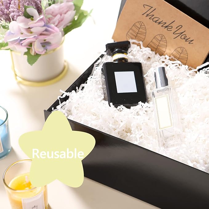 6 Black Gift Boxes with Lids for Presents, Magnetic Closure Rectangle Collapsible Gift Boxes, Groomsman Proposal Boxes, Wedding, Birthday Gift Packaging (9x6.5x3.8 Inches)