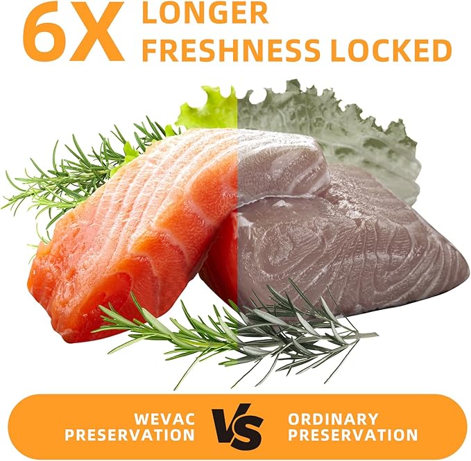 Wevac Vacuum Sealer Bags 8x50, 11x50 Rolls 2 pack for Food Saver, Seal a Meal, Weston. Commercial Grade, BPA Free, Heavy Duty, Great for vac storage, Meal Prep or Sous Vide