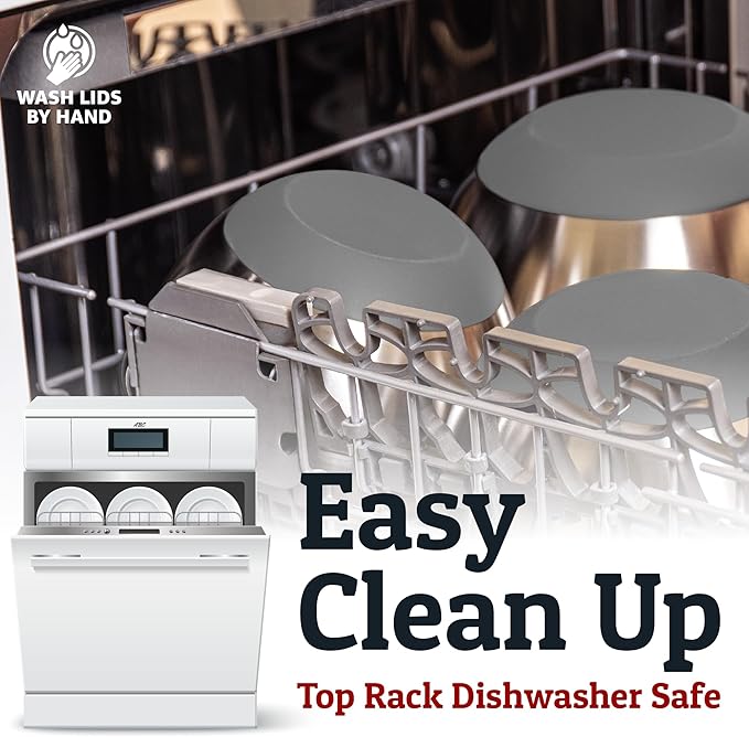 Priority Chef Stainless Steel Mixing Bowls with Lids Set - Premium 30Pcs with 6pc Metal Bowl Set for Kitchen, 3 Graters, Airtight Lids, Non-Slip Bases & Silicone Utensils, Grey