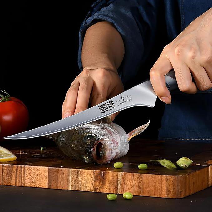 Carving Knife Set 3PCS, Japanese High Carbon Steel Brisket Slicing Knife Sets with Ergonomic Pakkawood Handle, Butcher Knife Breaking Knife Boning Knife for Meat Cutting