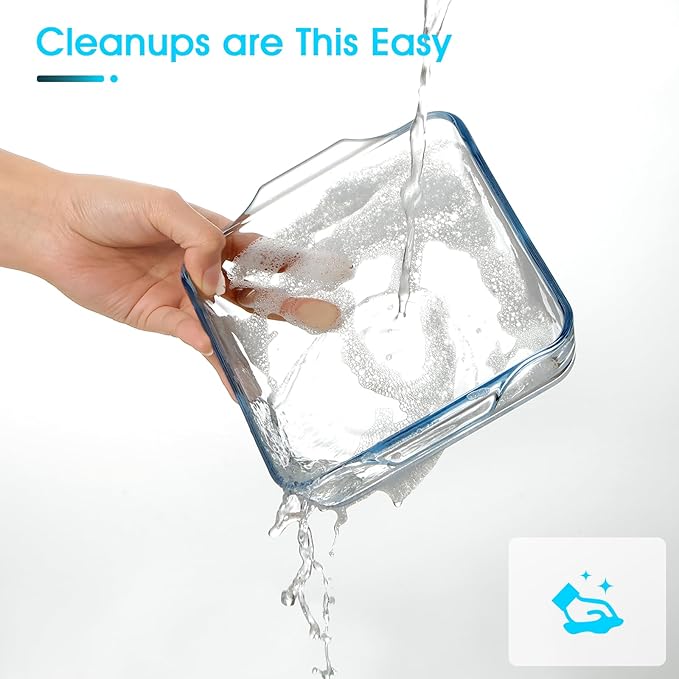 NUTRIUPS 6x6 Baking Dish 2-pack, Square Glass Baking Dish for Oven, 22oz Square Cake Pan Glass Casserole Dishes for Oven