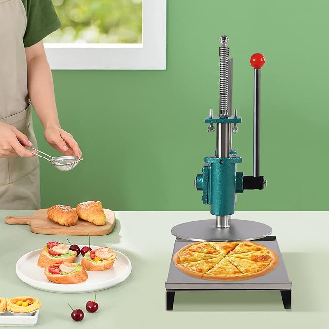 Pizza Dough Press Machine, 9.5" Manual Pastry Press Machine Household Pizza Dough Stainless Steel Maker w/Dual 0.2in Thick Plates for Making Hand Pies Meatloaf Pizza Crusts Soft Rolls Puff Pastry