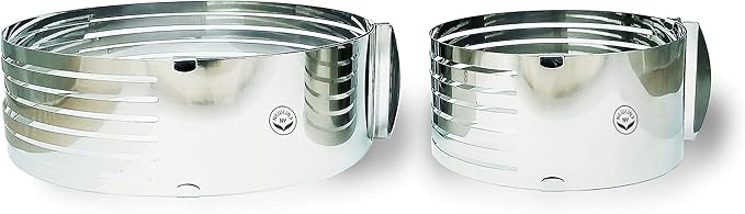 NEWLINE NY Stainless Steel Mousse Cake Rings 2 Pieces Cakes Slicer Adjustable Multilayer Circular Molding Plating Forming Round Pastry Rings, Set of 2 (10 to 12” + 6 to 8” x 3.2” H)