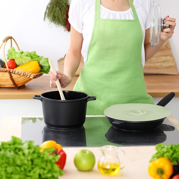 4 Pack 11.8" Silicone Lids for Cups Bowls Plates Pans, Microwave Splatter Cover, Kitchen Containers Lids Cover for Food Storage,Light Green Extra Large