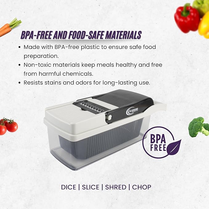 Vegetable Chopper, 14 Piece set, Dicing Blades, Slicing Blades, Lattice Blade, Shredding Blades, Egg Seperator, Garlic Grinder, Brush, Drain Basket, Finger Guard, kitchen tool