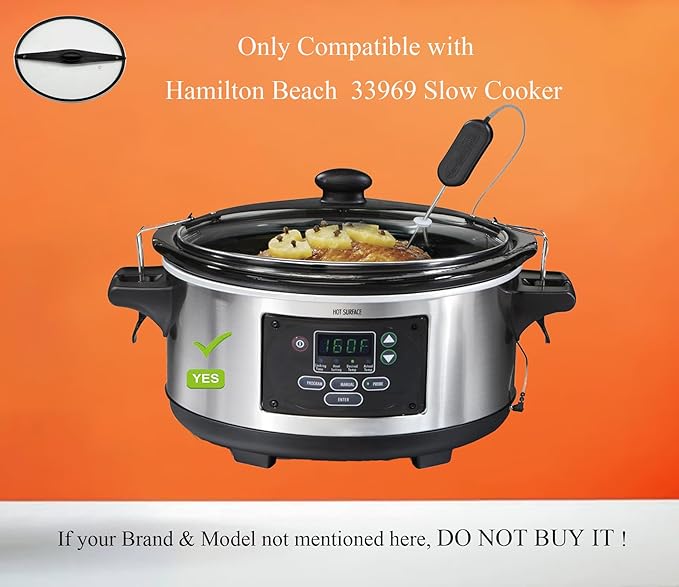 Oval Slow Cooker Lid with Sealing Ring and Clips Compatible for Hamilton Beach 6Qt Slow Cooker 33969，33866,33861