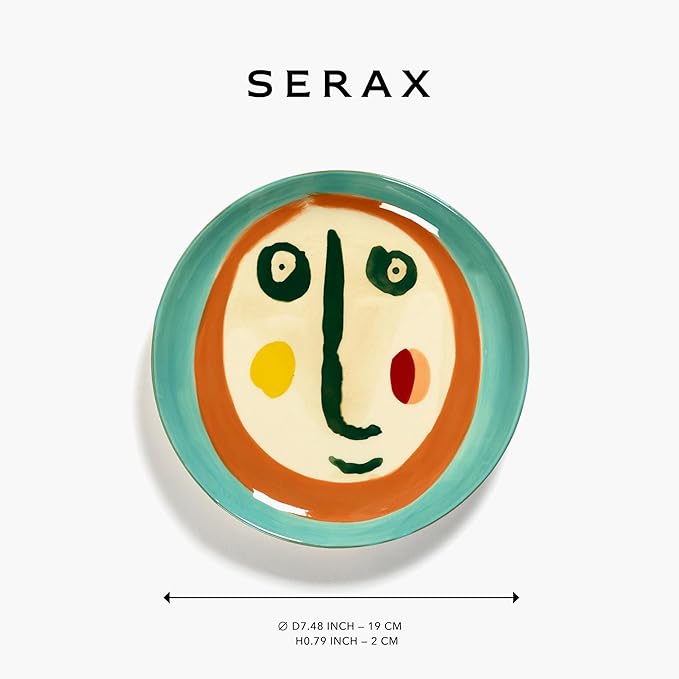 Breakfast Plate | Feast tableware by Ottolenghi | 2 Dessert Plates | Stoneware Dinnerware Set in mixed color | luxury Dishware for Dinner at Home, Party, Cake, Christmas | Kitchen Sets