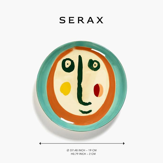 Breakfast Plate | Feast tableware by Ottolenghi | 2 Dessert Plates | Stoneware Dinnerware Set in mixed color | luxury Dishware for Dinner at Home, Party, Cake, Christmas | Kitchen Sets