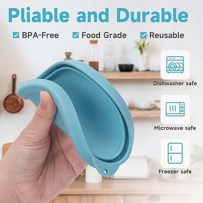 2 Cup 4 Cup Silicone Replacement Lids Storage Cover for Anchor Hocking Glass Bowls (Container not Included) 4 Pack Microwave, Dishwasher and Freezer Safe