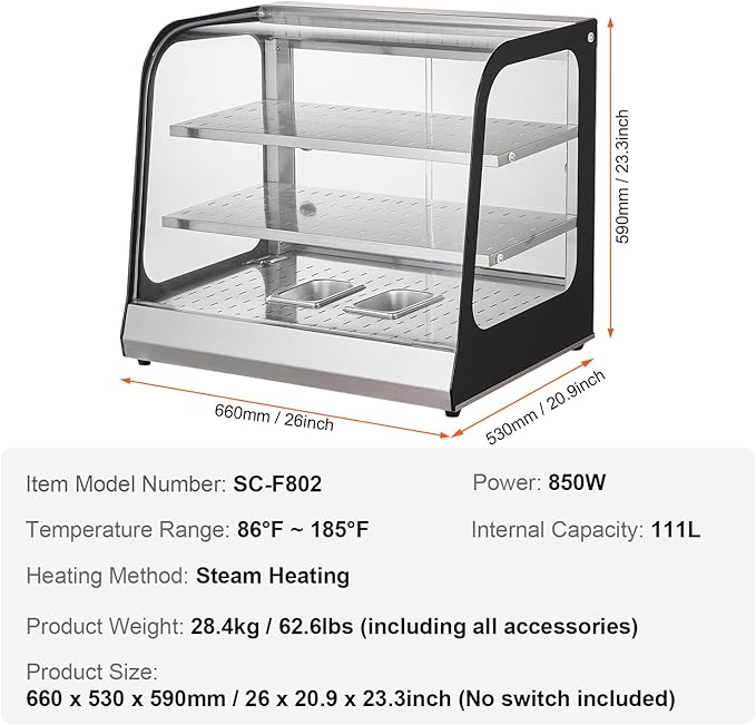 VEVOR foof Warmer Display (2-Tier)