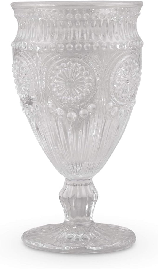 Weddingstar Vintage Inspired Pressed Glass Goblet, Clear