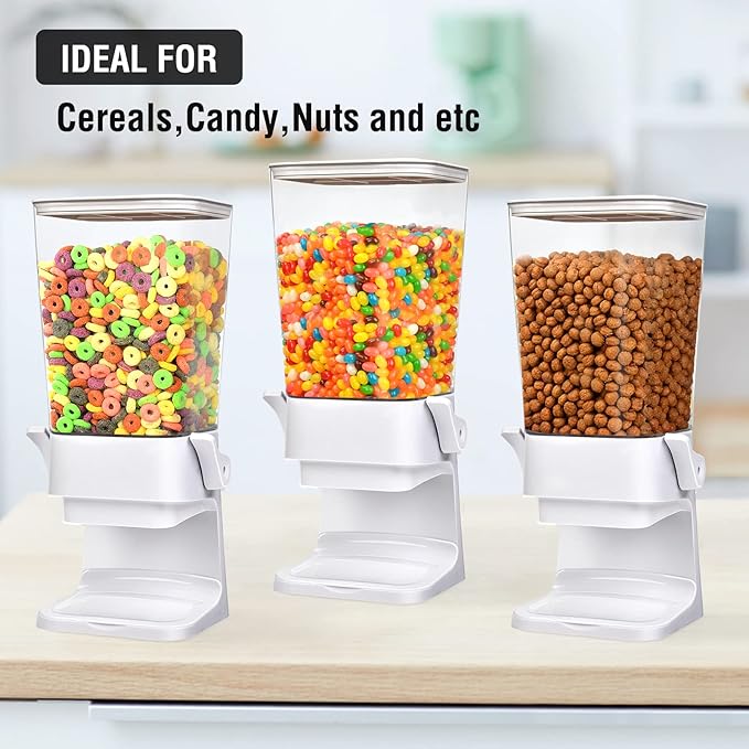 Cereal Dispenser Countertop 2 Pack 5.5 Qt Large Cereal Storage Container Holder Dispenser for Pantry Dry Food Snack Nut Candy Dispenser Countertop Kitchen Organization Storage for Oatmeal Granola