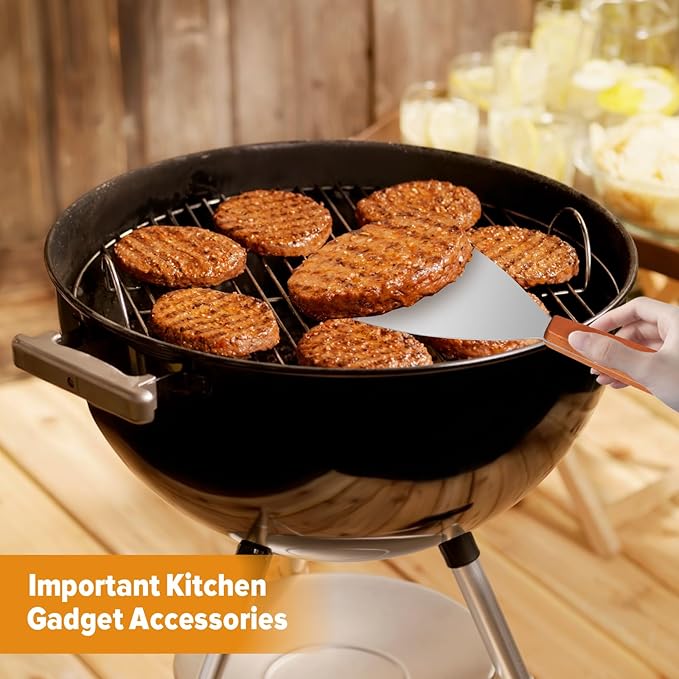 Small Flat Metal Spatula Scraper Set,2 Pcs Stainless Steel Dough Food Scraper Kitchen Tool, Griddle Grill Scrapers for Flat Tops Pancake Pizza Burgers Cooking Cutting Flipping Cleaning, Slant Edge